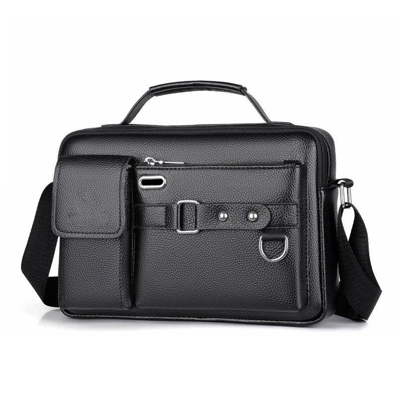 Shoulder Bag Men Business Lychee PU leather briefcase big capacity quality Cross body shoulder bag custom logo wholesale
